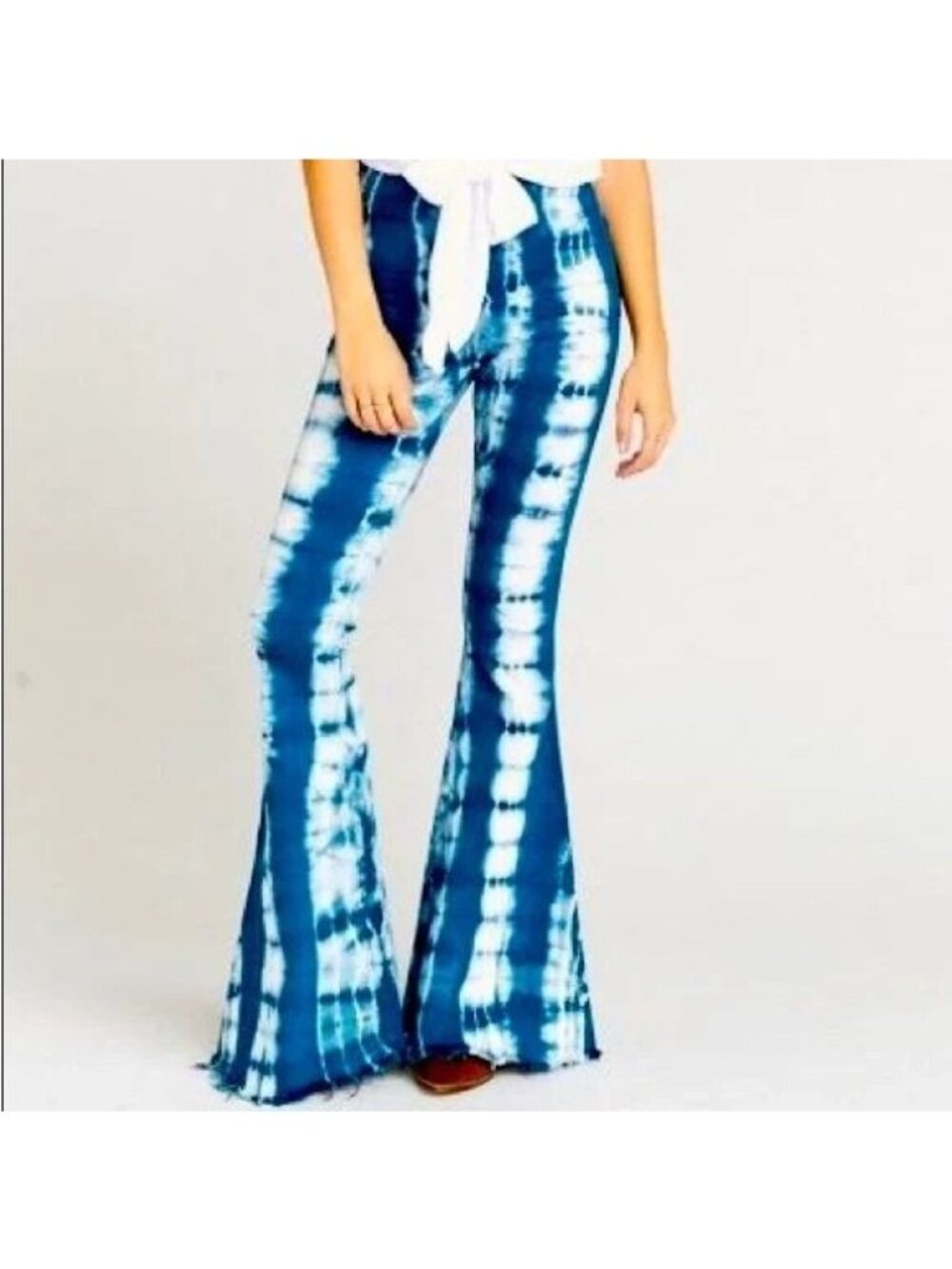 Show Me Your Mumu Berkeley Bells Flare Leg jeans Tie dye Pants XS long